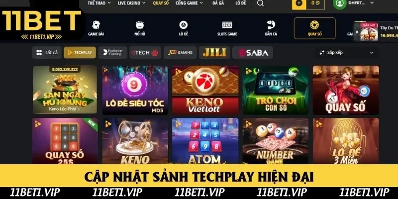 Sảnh Techplay với nhiều sản phẩm cược hot